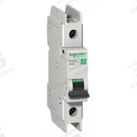 SCHNEIDER ELECTRIC IEC Miniature Circuit Breaker: 45 A Amps, 60V DC, 14kA at 120/240V AC, C60BP (MPN M9F44145). Key specifications — Brand: SCHNEIDER; DC Voltage Rating: 60V DC; Max. AIR Rating: 14kA at 120/240V AC; Terminal Connection: Screw Clamp; AC Voltage Rating: 240V AC.