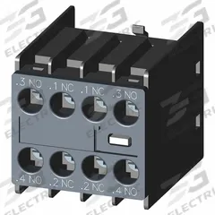 SIEMENS Auxiliary Contact Block: 2NO/2NC, Front Mount, Front-Mounted (MPN 3RH29111FA22). Key specifications — Frame Size: S2; Brand: SIEMENS; Compatible with Series: SIRIUS 3RT2 Contactors.