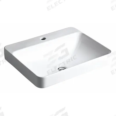KOHLER Bathroom Sink: White, Vitreous China, 23 in Overall Lg, 18 1/8 in Overall Wd - Above Counter Mount Bathroom Sinks without Faucets