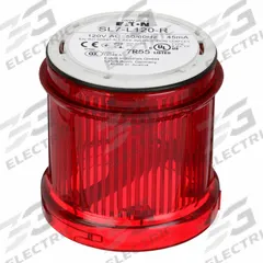 EATON Tower Light Module: Steady, 110/120V AC, Red, 70 mm Overall Dia, 3 in Overall Ht, SL4 (MPN SL7-L120-R). Key specifications — Brand: EATON; Compatible with Series: SL4; Lens Color: Red; Operating Voltage: 110/120V AC; Manufacturer Part Number: SL7-L120-R.