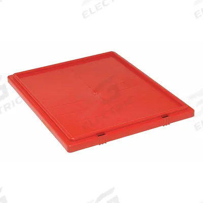 QUANTUM STORAGE SYSTEMS Lid: 20 7/8 in x 18 1/4 in, Red, FDA Compliant, 8UP42/9W829 - Lids for Standard Stacking & Nesting Totes