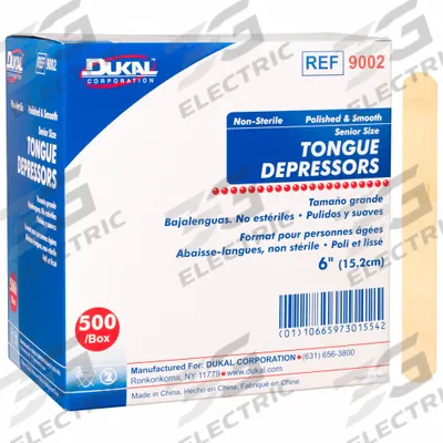 DUKAL Tongue Depressors: Non-Sterile, Wood, 6 in Lg