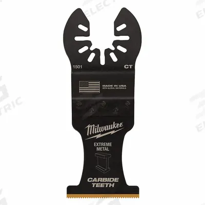 MILWAUKEE Oscillating Tool Blade: 1 3/8 in Blade Wd, 3 9/16 in Overall Lg, Straight Cutting - Open-Back Universal OIS Mounted Blades