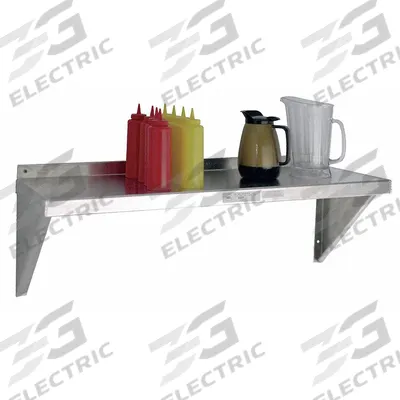 NEW AGE INDUSTRIAL Wall Shelf: 36 in x 12 in x 13 in, 36 in x 12 in, 300 lb Load Capacity - Aluminum Solid Wall-Mount Shelving