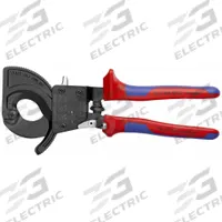KNIPEX Ratchet Cable Cutter: Multi-Component Handle, Shear, For 1 1/4 in Max Dia Data Cable (MPN 95 31 250 SBA). Key specifications — attr324789: KNIPEX; attr308384: Shear; attr308389: Multi-Component; attr308391: MCM 500.