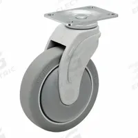MEDCASTER Plate Caster: Swivel, No Brake, Nylon, 6 in Wheel Dia., 32 mm Wheel Wd, Slot, Rectangle (MPN NG06QDP125SWTP01). Key specifications — Brand: MEDCASTER; Wheel Bearing Type: Ball; Roll Up: Swivel.