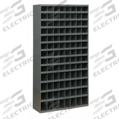 DURHAM MFG Pigeonhole Bin Unit: 34 in x 12 in x 66 in, 104 Compartments, Gray, Steel - Lipped Fixed-Size Compartmented Shelving