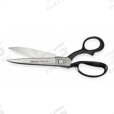 CRESCENT WISS Carpet Shears: Right-Hand, 10 in Overall Lg, Straight, Steel, Pointed - All-Metal Offset Scissors