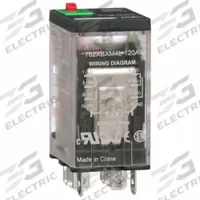 SCHNEIDER General Purpose Relay: Socket Mounted, 15 A Current Rating, 120V AC, DPDT, D Socket (MPN 782XBXM4L-120A). Key specifications — Brand: SCHNEIDER; Base Type: Square; Mounting Style: Socket; Electrical Connection: Faston Terminal; Manufacturer Part Number: 782XBXM4L-120A; Operating Current: 15 A at 120/150V; Series: 782 Series.