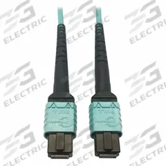 EATON TRIPP LITE Fiber Cable: (1) 24F MPO/PC Female (Aqua) x (1) 24F MPO/PC Female (Aqua), Method B (MPN N846D-03M-24AAQ). Key specifications — Fire Rating: Plenum; Jacket Material: PVC; Number of Fibers: Duplex; Fiber Type: OM4; Polarity: Method B; Brand: EATON TRIPP LITE; End 1 Connection Gender: Female; End 1 Contact Type Finish: PC.