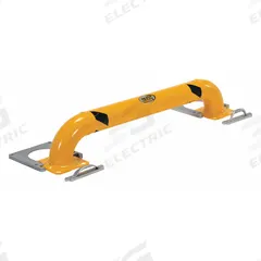 VESTIL Machine Guard: Mid-Rail Not Included, 9 in Top Rail Ht, 5/8 in Mounting Hole Dia, Guardrail (MPN LPRO-RF-48-9-4). Key specifications — Color: Yellow; Material: Steel; Rail Mounting Style: Floor Mounted; Includes Mid-Rail: Mid-Rail Not Included.