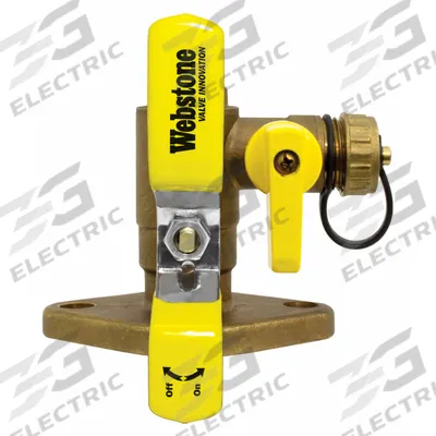 WEBSTONE Flanged Ball Valve w/Drain: 1 in, Brass, 600 psi Max. Op Pressure - Circulator Pump Installation Kits