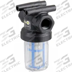 BANJO Inline Strainer: Polypropylene, 3/4 in, NPT, Mesh, 0.0234 in Screen Size, 4 1/4 in Ht, 3 in Lg (MPN LSTM075-30C). Key specifications — Screen Material: 316 Stainless Steel; Bowl Color: Clear; Material: Polypropylene; Brand: BANJO; Seal Material: EPDM; Color: Red.