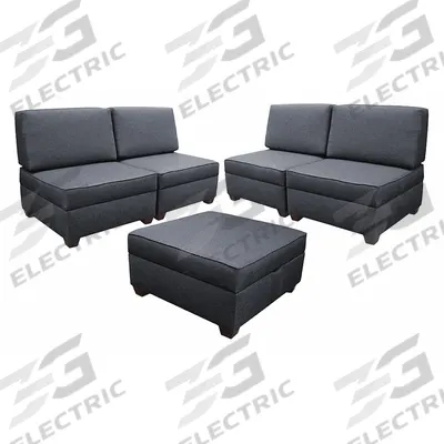 DUOBED Sectional Set: Blue, 150 in Overall Wd, 30 in Overall Dp, 36 in Overall Ht - Modular Multifunctional Furniture