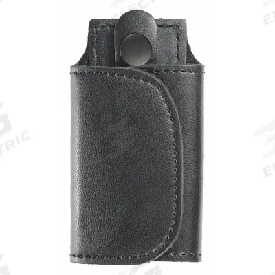 HEROS PRIDE Key Holder: Black, Leather, Plain, 4 1/2 in x 65 mm - Key Holders & Pouches