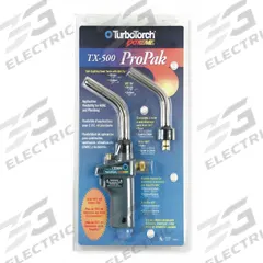 TURBOTORCH Hand Torch: Swirl Flame, Trigger-Start, Fixed Tip (MPN 0386-1299). Key specifications — Brand: TURBOTORCH; Manufacturer Part Number: 0386-1299; Compatible Fuel Type: MAP-Pro; Tip Type: Fixed Tip.
