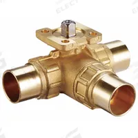 HVAC Control Ball Valve: 3-Way, 1/2 in Sweat, 11.7 CV Flow, 5.8 Bypass CV Flow, 200 psi Close-off (MPN VG1875AN). Key specifications — Ball Material: Stainless Steel; Body Material: Brass; For Media: Water.