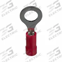PANDUIT StrongHold(TM) EV18-14RB-Q Ring Terminal: Red, Vinyl Insulation, 1/4 in Stud Size, 600 V. Key specifications — attr1308027: PANDUIT; attr1356513: EV18; attr1356587: Funnel Entry.