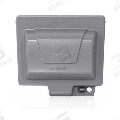 LEVITON While In Use Weatherproof Cover: 1 Gangs, Horizontal, Aluminum, Gray - 1-Gang While-in-Use Weatherproof Covers