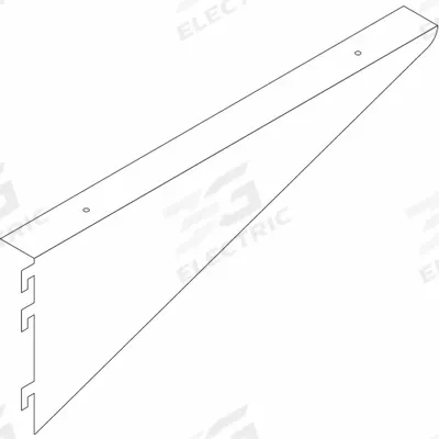 INSTOCK Undermount Bracket: 12 in Overall Lg, Steel, Petal White - Lab Shelves & Components