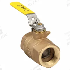 APOLLO Manual Two-Way Ball Valve: 1 1/2 in, Bronze, Straight, FNPT x FNPT, Std Port, Two-Piece, PTFE (MPN 7010727). Key specifications — Brand: APOLLO; Handle: Locking Lever.