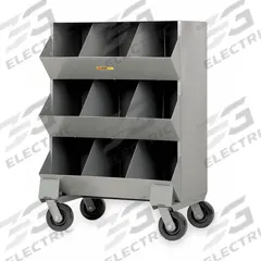LITTLE GIANT Mobile Bin Cart: 32 in x 20 in x 45 1/2 in, Caster, 9 Compartments, Gray (MPN MS3-1532-6PH). Key specifications — Color: Gray; Brand: LITTLE GIANT.