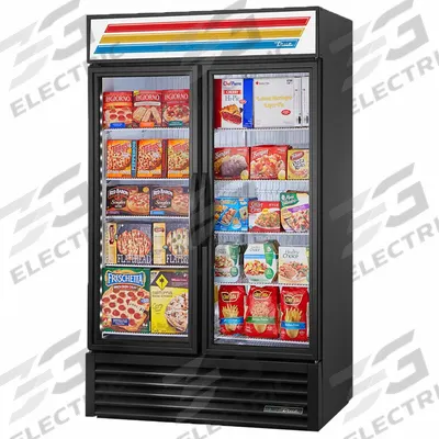 TRUE REFRIGERATION Freezer Merchandiser: 78 5/8 in x 47 1/8 in x 29 7/8 in, White, Swing - Freezer Glass Door Merchandisers