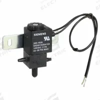 Solenoid Air Valve: Open Frame, 120V AC, 50/60 Hz, 50 psi Op Max., PBT Body, 1/4 in Male Barbed Hose (MPN 265-1028). Key specifications — Brand: SIEMENS; Body Material: PBT.