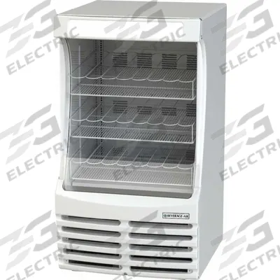 BEVERAGE-AIR Refrigerated Merchandiser: 54 3/8 in x 30 in x 32 3/4 in, White, 3 Shelves - Open Refrigerator Merchandisers