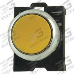 EATON Flush Push Button: 22 mm Mounting Size, Metallic, Momentary (MPN M22M-D-Y). Key specifications — Brand: EATON; Action: Momentary; Series: M22; Push Button Material Type: Metallic.