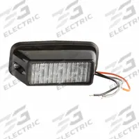 GROTE Warning/Directional Light: Combo Warning and Directional Light, Amber, 1 5/16 in Overall Wd (MPN 77463). Key specifications — Operating Voltage: 12V DC; Number of Flash Patterns: 25; Electrical Connection: Blunt Cut Wires; Mount Type: Stud; Brand: GROTE; Shape: Rectangular.