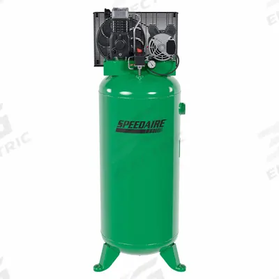 SPEEDAIRE Electric Air Compressor: 3.7 hp, 1 Stage, Vertical, 60 gal, 8.1 cfm, 175 psi - Splash Lubricated Stationary Electric Air Compressors