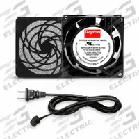 DAYTON Axial Fan: 21 cfm Airflow @ 0.000 in SP, 3 5/8 in Ht, 1 in Dp, Terminals, IP20, 120V AC (MPN 786EV2). Key specifications — Blade Material: Polycarbonate; Includes: Cord Set with NEMA 1-15 Plug; Brand: DAYTON.