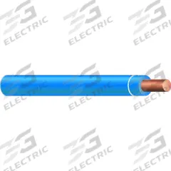 Wire: Copper, 12 AWG, 2 Conductors, Stranded, Blue/White/Blue, 1,000 ft Lg, THHN/THWN (MPN 58609701). Key specifications — Voltage: 600 V; Brand: SOUTHWIRE.