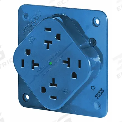 BRYANT Receptacle: Quad, 5-20, Blue, 125V AC, 20 A, 2 Pole / 3 Wire (MPN 21254SA) - General Purpose Receptacles