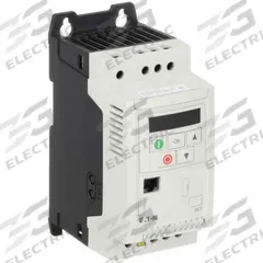 EATON Variable Frequency Drive: In Phase Three, Out Phase Three, 1 hp, 2.2 A Output Current - Max (MPN DC1-342D2NN-A20CE1). Key specifications — Style: Compact; Color: White; Output Phase: Three.