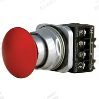SIEMENS Mushroom Head Push Button: Non-Illuminated, Mushroom Head Profile, Metallic, 30 mm, 1NO/1NC (MPN 52BP2A2A). Key specifications — Brand: SIEMENS; Action: Maintained; Series: Class 52; Terminal Connection: Pressure Plate; Push Button Material Type: Metallic.