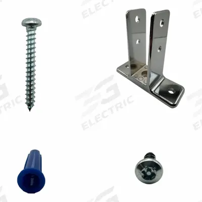 HADRIAN Wall Hung Screen Kit: Chrome Zamac - Brackets, Alcove Clips & Channels for Bathroom Partitions