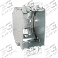 RACO Electrical Box: Steel, Steel Material & Nominal Size, 1 Gangs, 2 1/4 in Box Dp, 2 in Box Wd (MPN 471). Key specifications — Brand: RACO; Bracket Style: Without Bracket; Clamp Style: KO.