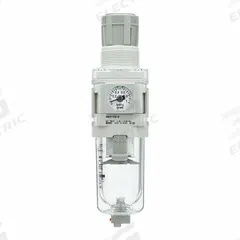 SMC Filter Regulator: AW-D Series, 1/4 in G, 5 micron, 1 MPa Max Op Pressure, Auto Drain (MPN AW20-F02E-D). Key specifications — attr109419: SMC; attr109429: Die-Cast Aluminum; attr109463: Yes; attr109468: AW-D.