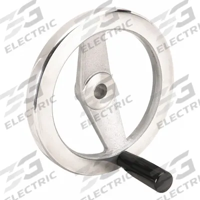 KIPP Hand Wheel: Spoked, Fixed Handle, Aluminum, 1/2 in Bore, 125 mm Dia - Spoked Hand Wheels with Fixed Handle