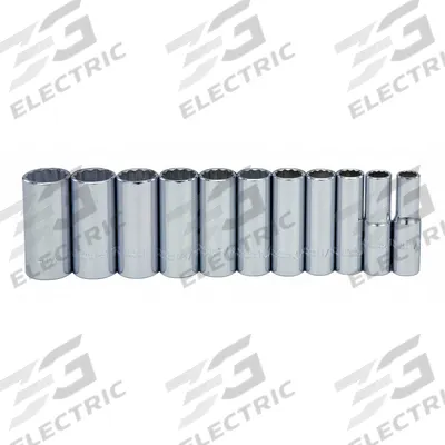 PROTO Socket Set: 1/2 in Drive, 11 Piece, 12-Point, SAE - SAE & Metric Socket Sets