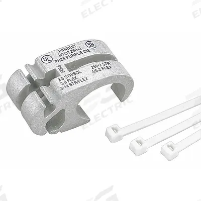 PANDUIT H-Tap Connector: 6 AWG (Code) – 2 AWG/8 AWG (Flex) – 2 AWG Run Size, Brown Code - H-Tap Compression Connectors