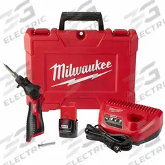 MILWAUKEE Soldering Iron Kit: 90 W, 750°F, Chisel/Conical Tip, 0.02 in Tip Wd, Soldering Iron Kit (MPN 2488-21). Key specifications — Manufacturer Part Number: 2488-21; Temperature Adjustment: Fixed; Brand: MILWAUKEE; Battery Type: M12 REDLITHIUM – Included.