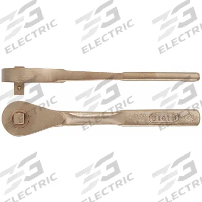 AMPCO Hand Ratchet: Pear, Reversible, 5 in Overall Lg, Unfinished - Non-Sparking Standard-Head Ratchets