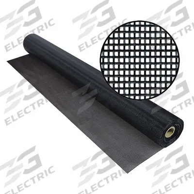 PHIFER Replacement Screen: Polyester, Black, 17 x 13 Mesh Size, 8 ft Wd - Polyester Door and Window Screen