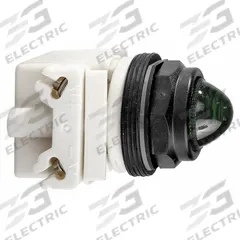 SCHNEIDER ELECTRIC Pilot Light: 30 mm Panel Mounting Size, Green, Incandescent, 9001SK Series (MPN 9001SKP38G9). Key specifications — Series: 9001SK; Brand: SCHNEIDER; Includes Push-To-Test: No Push-To-Test Included.