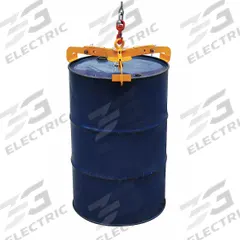 DAYTON Drum Lifter: 3 Grip Points, For 30 gal/55 gal Drum Capacity, Metal/Plastic, Rim, Vertical (MPN 12R540). Key specifications — Color: Yellow; For Drum Material: Metal; Grip Location: Rim; Material: Steel; Brand: DAYTON.