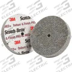 SCOTCH-BRITE Unitized Wheel: 2 in Dia x 1 in W, 1/4 in Arbor Hole, Ceramic, Medium, Medium (6) (MPN 7100053417). Key specifications — Series: DP-UW; Brand: SCOTCH-BRITE.