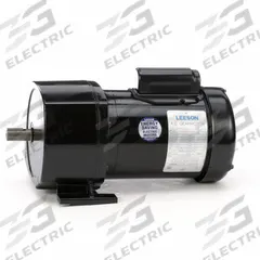 LEESON AC Gearmotor: Parallel, Single Output Shaft, Capacitor-Start, TEFC, 59 RPM, 0.33 hp Input (MPN 107010.00). Key specifications — Brand: LEESON; Full Load Current: 6.2/3.1 A.